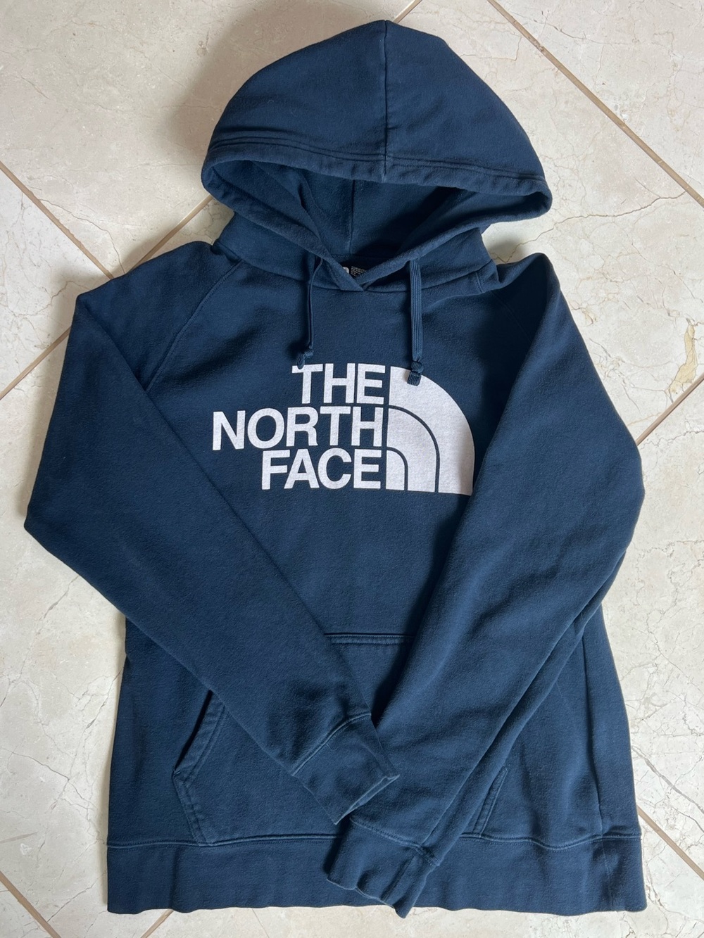 The North Face Women's Half Dome Pullover Hoodie Navy Blue White Medium Gorpcore